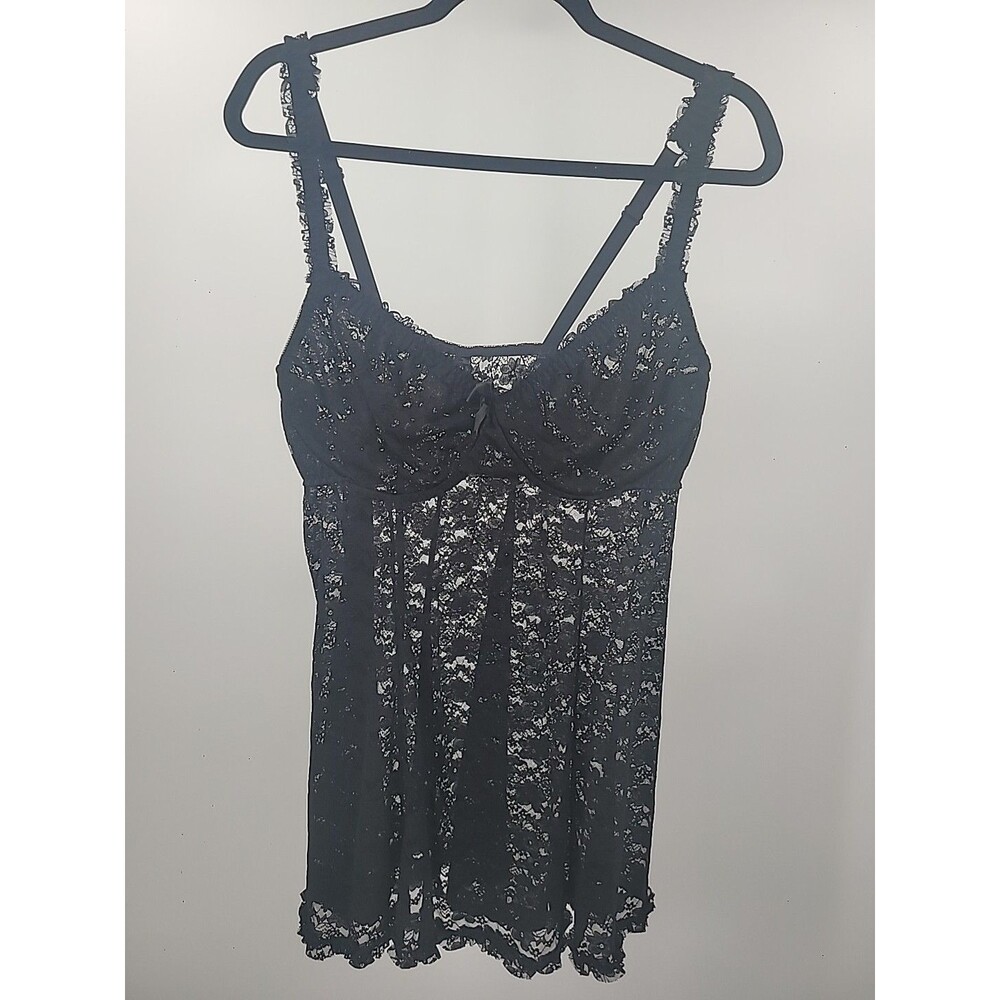 Torrid Black Lace Babydoll Nightgown Sz 1 Whimsigoth Dark Fairy